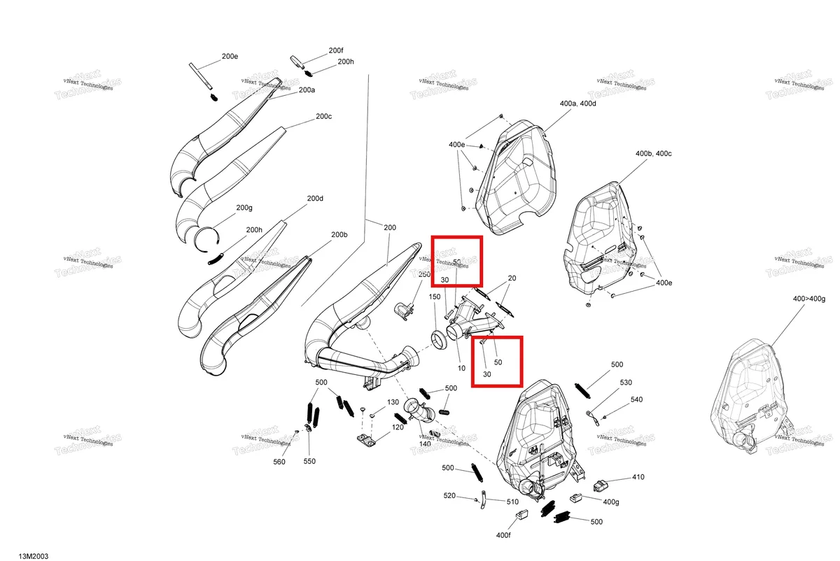 Деталь 514053837 (Шайба) на схеме узла 2020 Ski-Doo EXPEDITION SPORT 550F Engine - Exhaust
