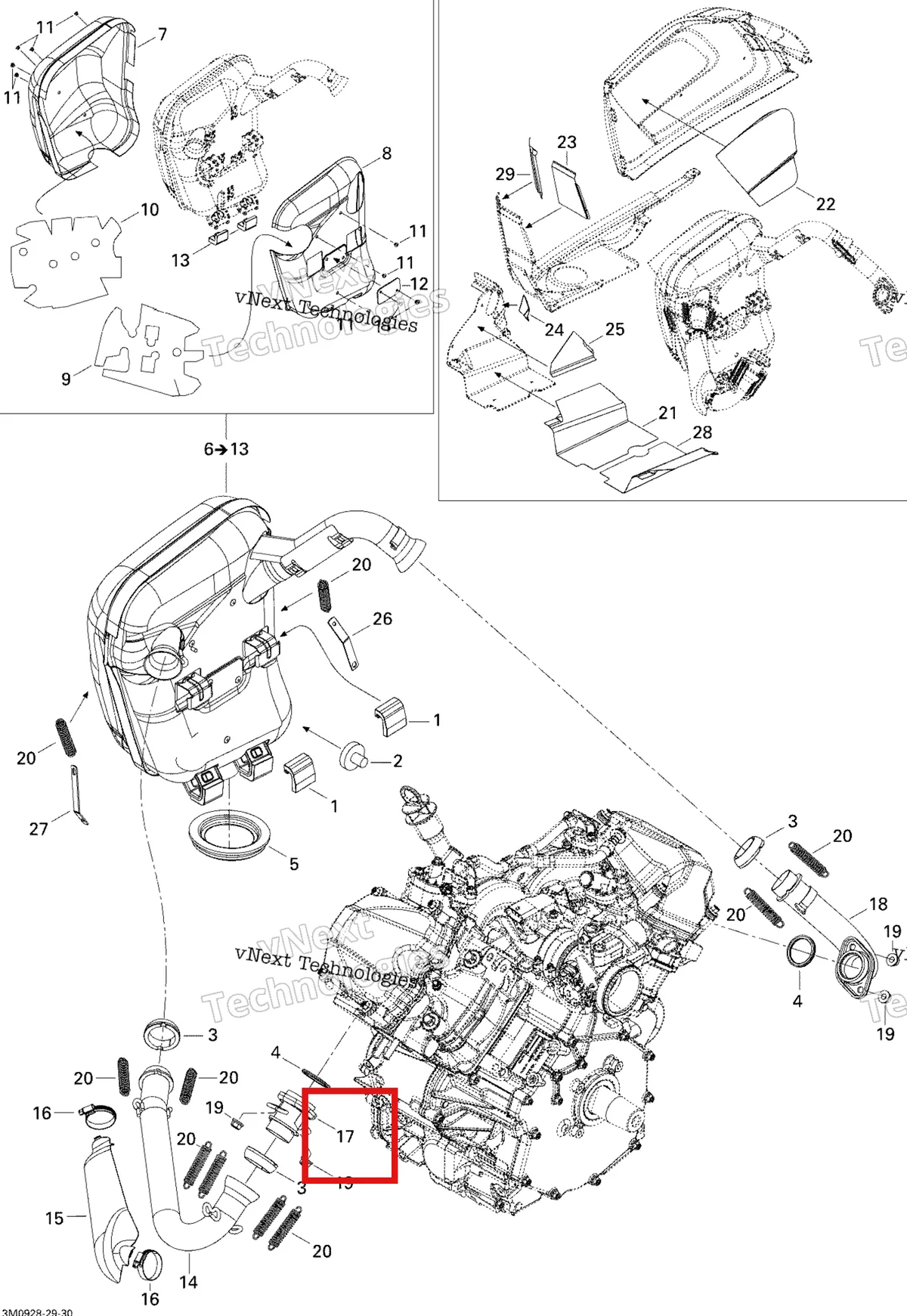 Деталь 514054088 (Сварные Передняя Труба) на схеме узла 2009 Ski-Doo Legend Touring Exhaust System
