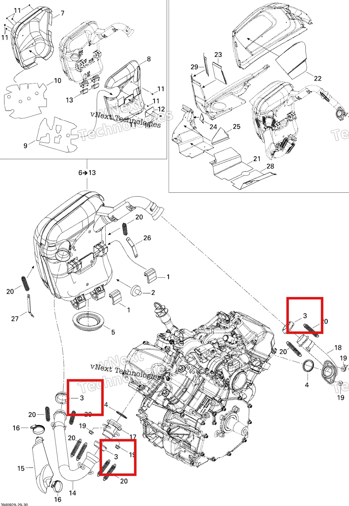Деталь 514054127 (Прокладка Выхлопной) на схеме узла 2009 Ski-Doo Legend Touring Exhaust System