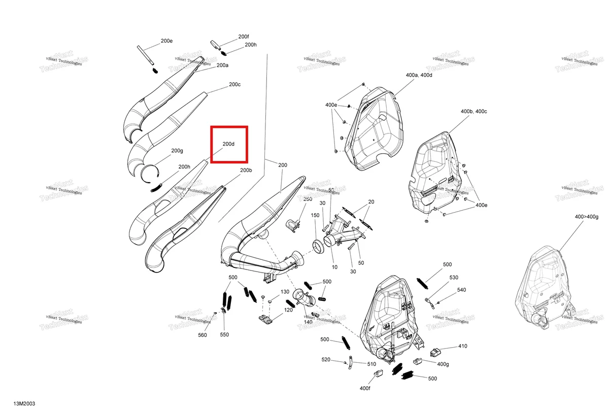 Деталь 514054243 (Нижней Изоляционной Ваты) на схеме узла 2020 Ski-Doo EXPEDITION SPORT 550F Engine - Exhaust