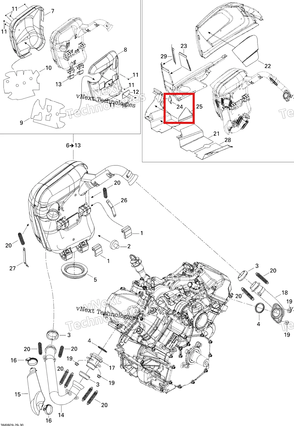 Деталь 514054268 (Светоотражающие Лист) на схеме узла 2009 Ski-Doo Legend Touring Exhaust System