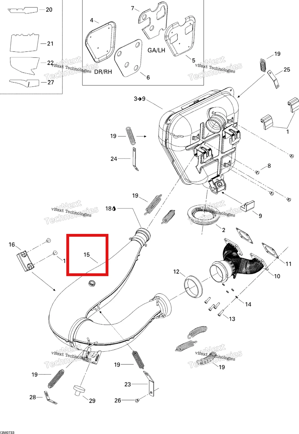 Деталь 514054324 на схеме узла 2007 Ski-Doo MX Z 440X Racing Exhaust System