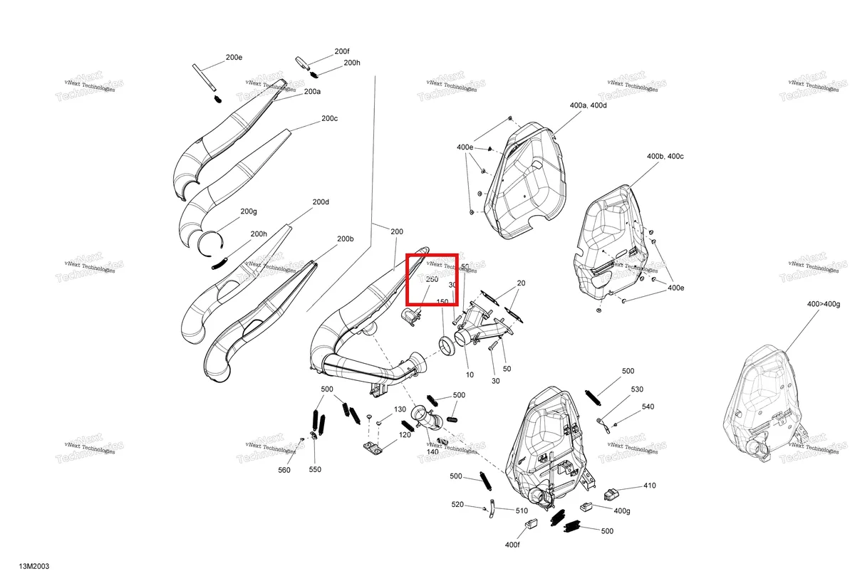 Деталь 514054513 (Амортизатор ударов) на схеме узла 2020 Ski-Doo EXPEDITION SPORT 550F Engine - Exhaust
