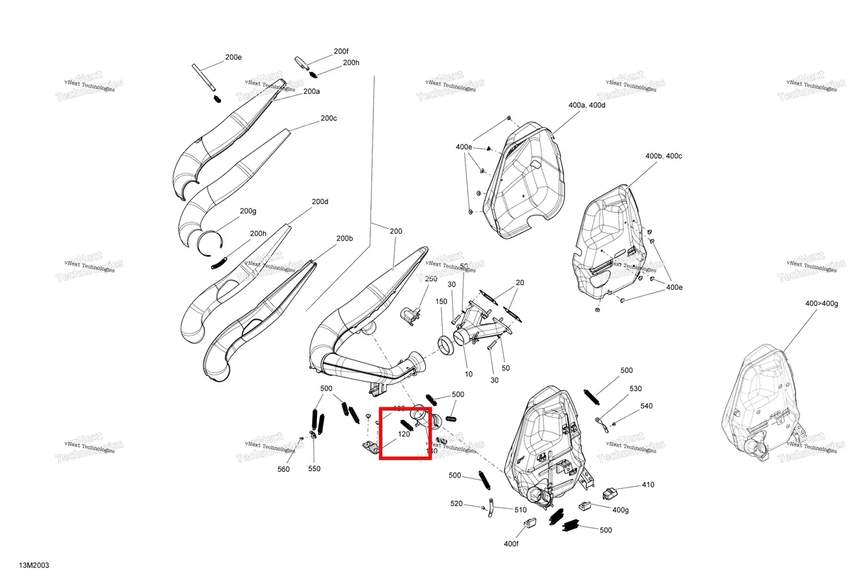 Деталь 514054617 (Амортизатор ударов) на схеме узла 2020 Ski-Doo EXPEDITION SPORT 550F Engine - Exhaust