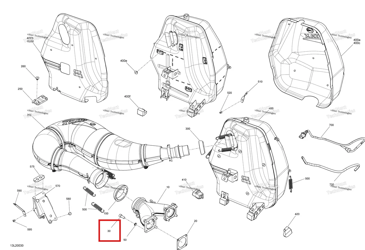Деталь 514054626 (Деталь Socket Screw M6 X 22. Model-600 E-tec) на схеме узла 2020 Ski-Doo SKANDIC WT 600HO E-TEC Engine - Exhaust