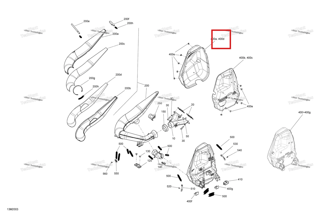 Деталь 514054711 (Резус Изоляционной Ваты) на схеме узла 2020 Ski-Doo EXPEDITION SPORT 550F Engine - Exhaust