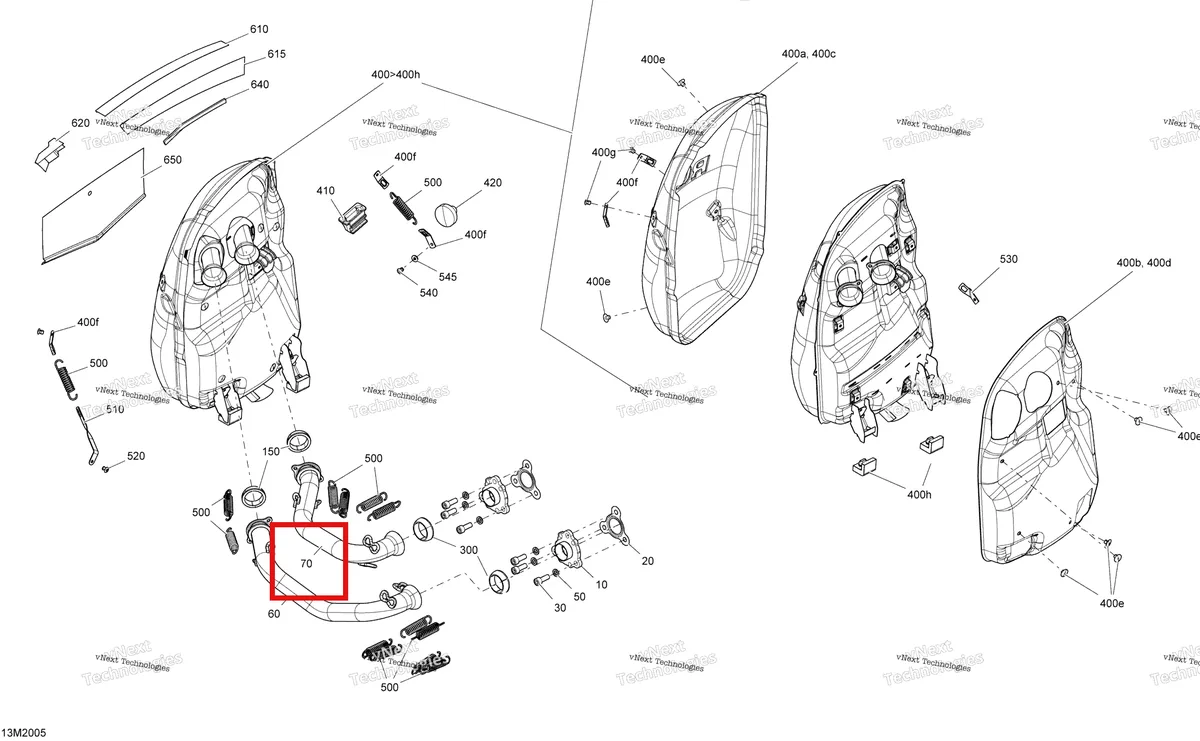 Деталь 514054731 (Деталь Exhaust Tube, Mag Side) на схеме узла 2020 Ski-Doo TUNDRA 600 ACE Engine - Exhaust
