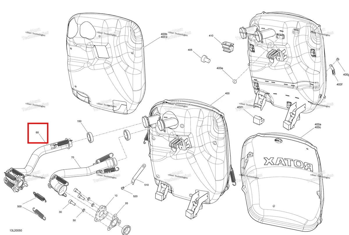 Деталь 514054733 (Трубка (ПТО)) на схеме узла 2020 Ski-Doo SKANDIC WT 600 ACE Engine - Exhaust