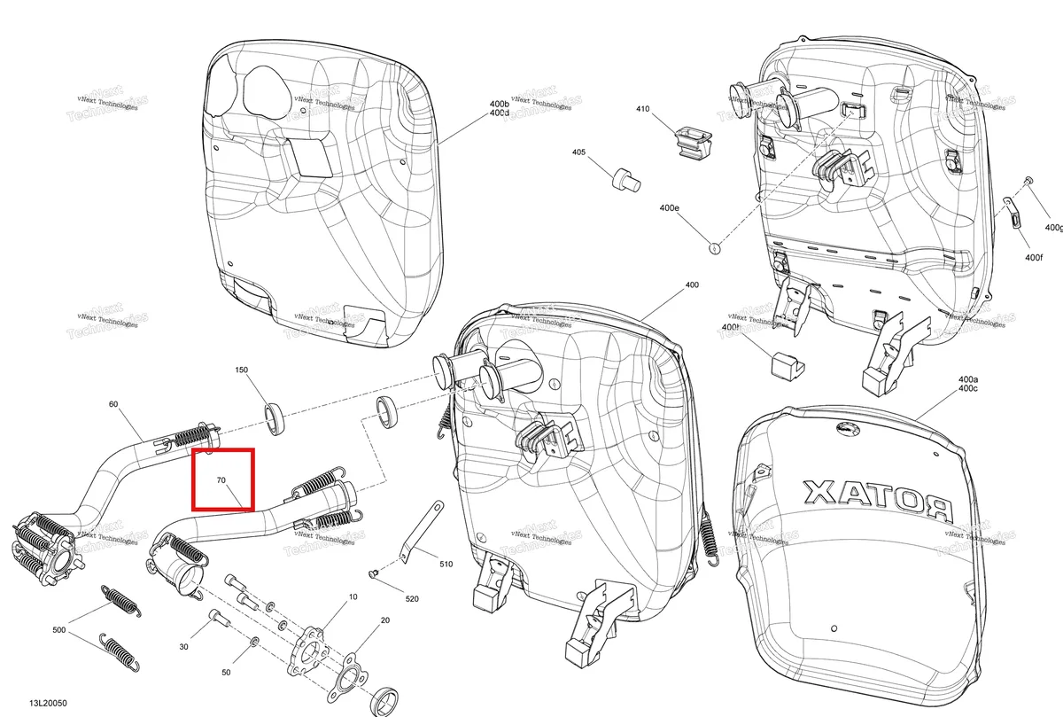 Деталь 514054734 (Трубка (маг)) на схеме узла 2020 Ski-Doo SKANDIC WT 600 ACE Engine - Exhaust