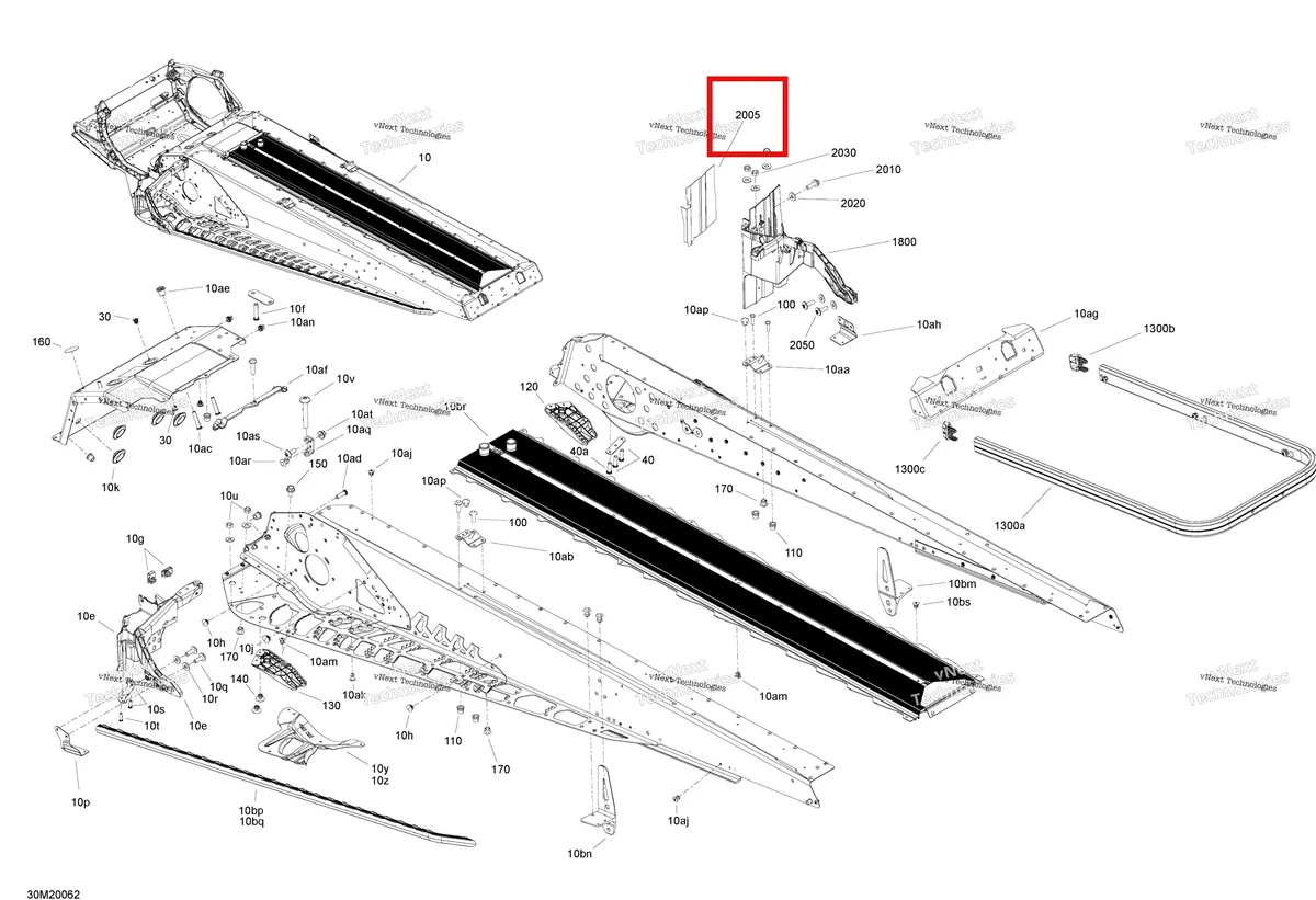 Деталь 514054755 (Тепловой Щит) на схеме узла 2020 Ski-Doo TUNDRA 600 ACE Frame - Rear Section - Package Lt
