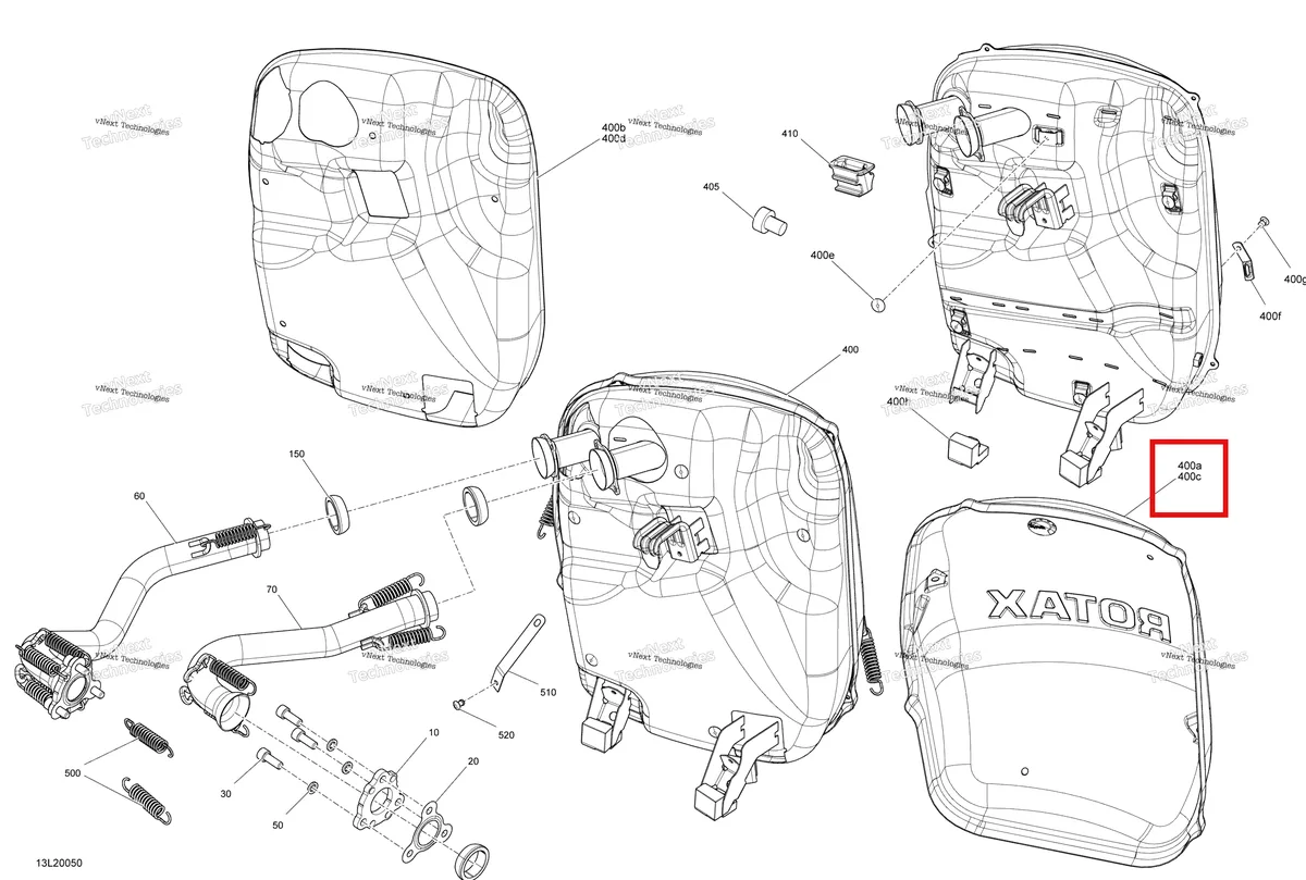 Деталь 514054769 (Резус Изоляционной Ваты) на схеме узла 2020 Ski-Doo SKANDIC WT 600 ACE Engine - Exhaust