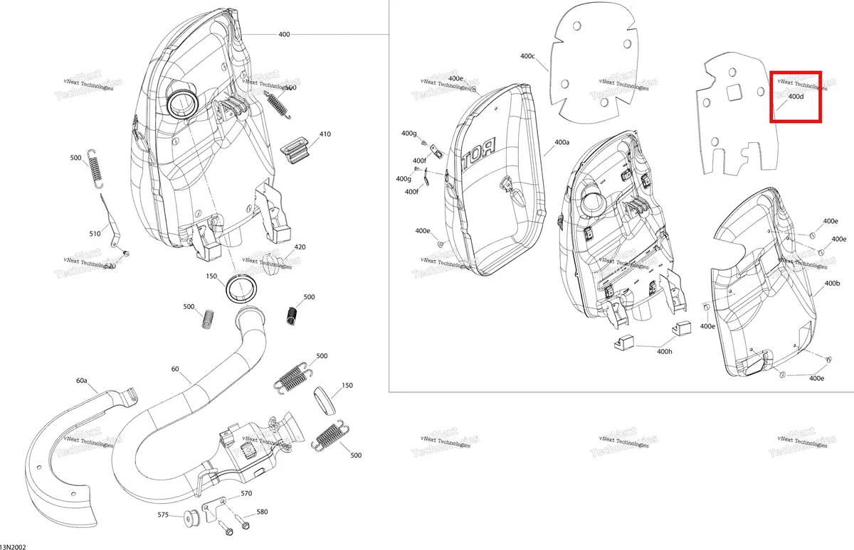 Деталь 514054881 (Изоляционная Вата) на схеме узла 2020 Ski-Doo SKANDIC WT 900 ACE Engine - Exhaust