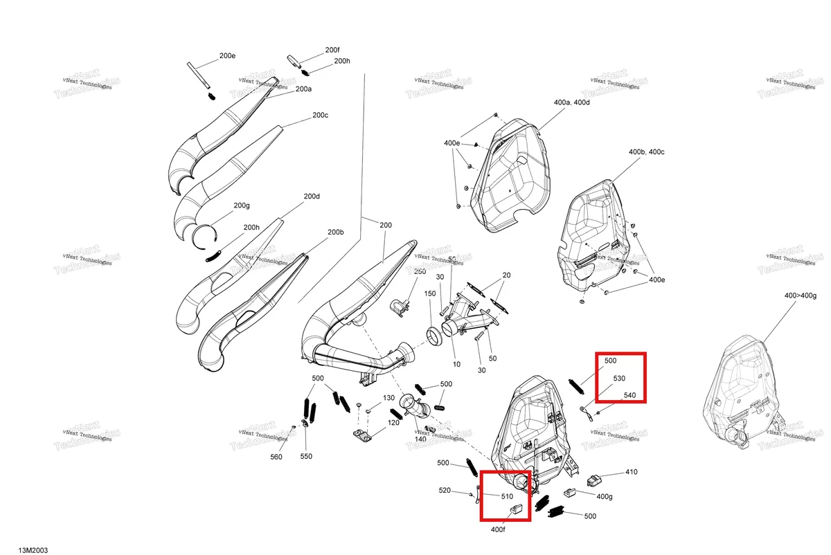 Деталь 514054974 (Кронштейн) на схеме узла 2020 Ski-Doo EXPEDITION SPORT 550F Engine - Exhaust