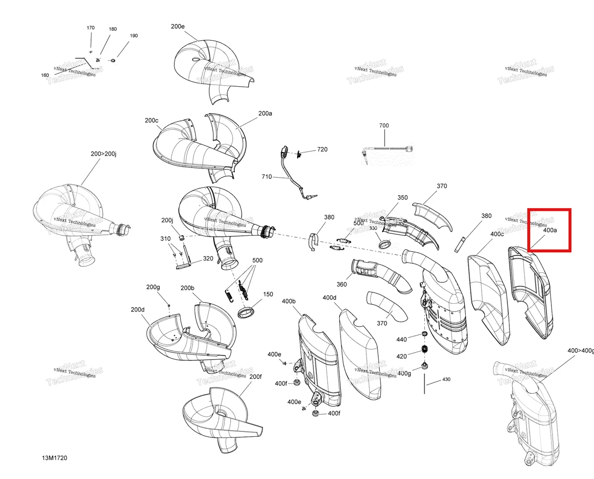 Деталь 514055199 на схеме узла 2017 Ski-Doo SUMMIT - 850 E-TEC Exhaust System - All Models