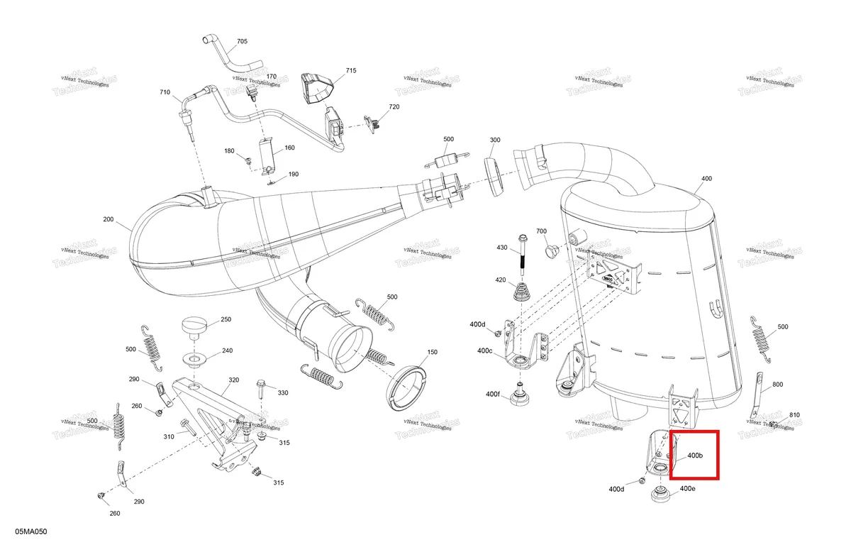 Деталь 514055231 на схеме узла 2021 Ski-Doo MXZ 600RS Engine - Exhaust