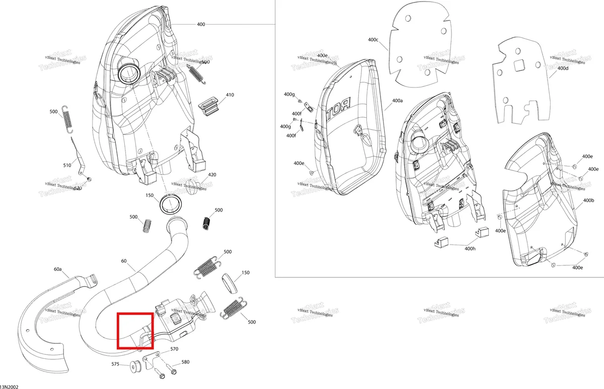 Деталь 514055317 (Кронштейн) на схеме узла 2020 Ski-Doo EXPEDITION SWT 900 ACE Engine - Exhaust