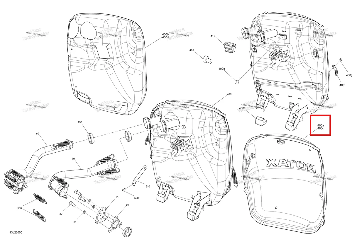 Деталь 514055325 (Резус Тепловой Щит) на схеме узла 2020 Ski-Doo SKANDIC WT 600 ACE Engine - Exhaust