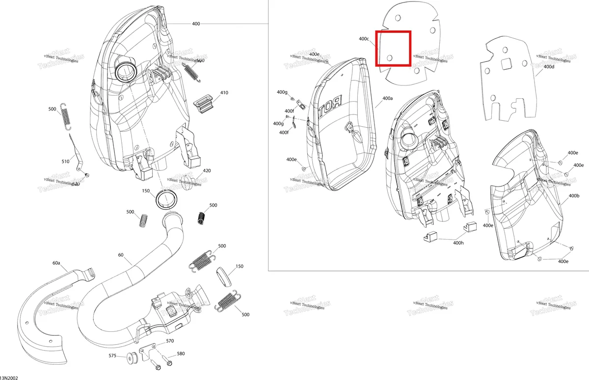 Деталь 514055326 (Деталь Muffler Ass'y. Includes 3 To 11) на схеме узла 2020 Ski-Doo EXPEDITION SWT 900 ACE Engine - Exhaust