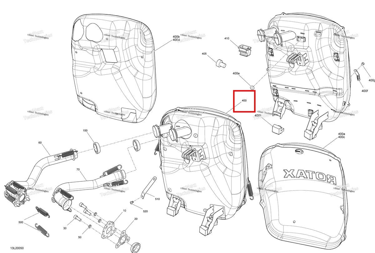 Деталь 514055370 (Деталь Muffler Ass'y. Includes 8 To 16) на схеме узла 2020 Ski-Doo SKANDIC WT 600 ACE Engine - Exhaust