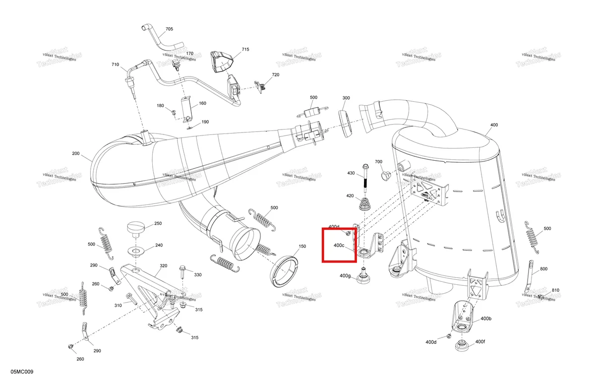 Деталь 514055406 на схеме узла 2023 Ski-Doo MXZ 600RS Engine - Exhaust