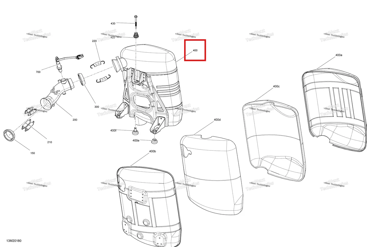 Деталь 514055435 на схеме узла 2020 Ski-Doo RENEGADE 900 ACE Turbo - XRS Engine - Exhaust