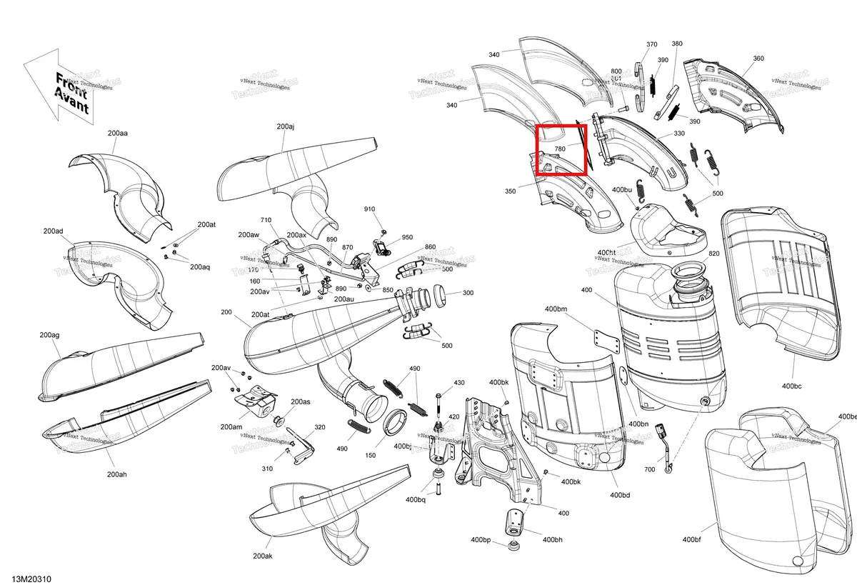 Деталь 514055679 на схеме узла 2020 Ski-Doo SUMMIT 850 E-TEC Turbo Engine - Exhaust