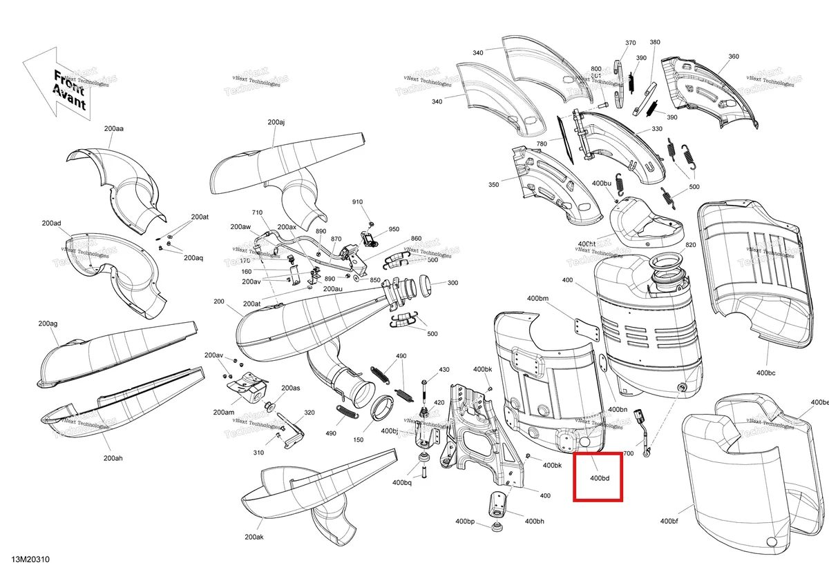 Деталь 514055694 на схеме узла 2020 Ski-Doo SUMMIT 850 E-TEC Turbo Engine - Exhaust