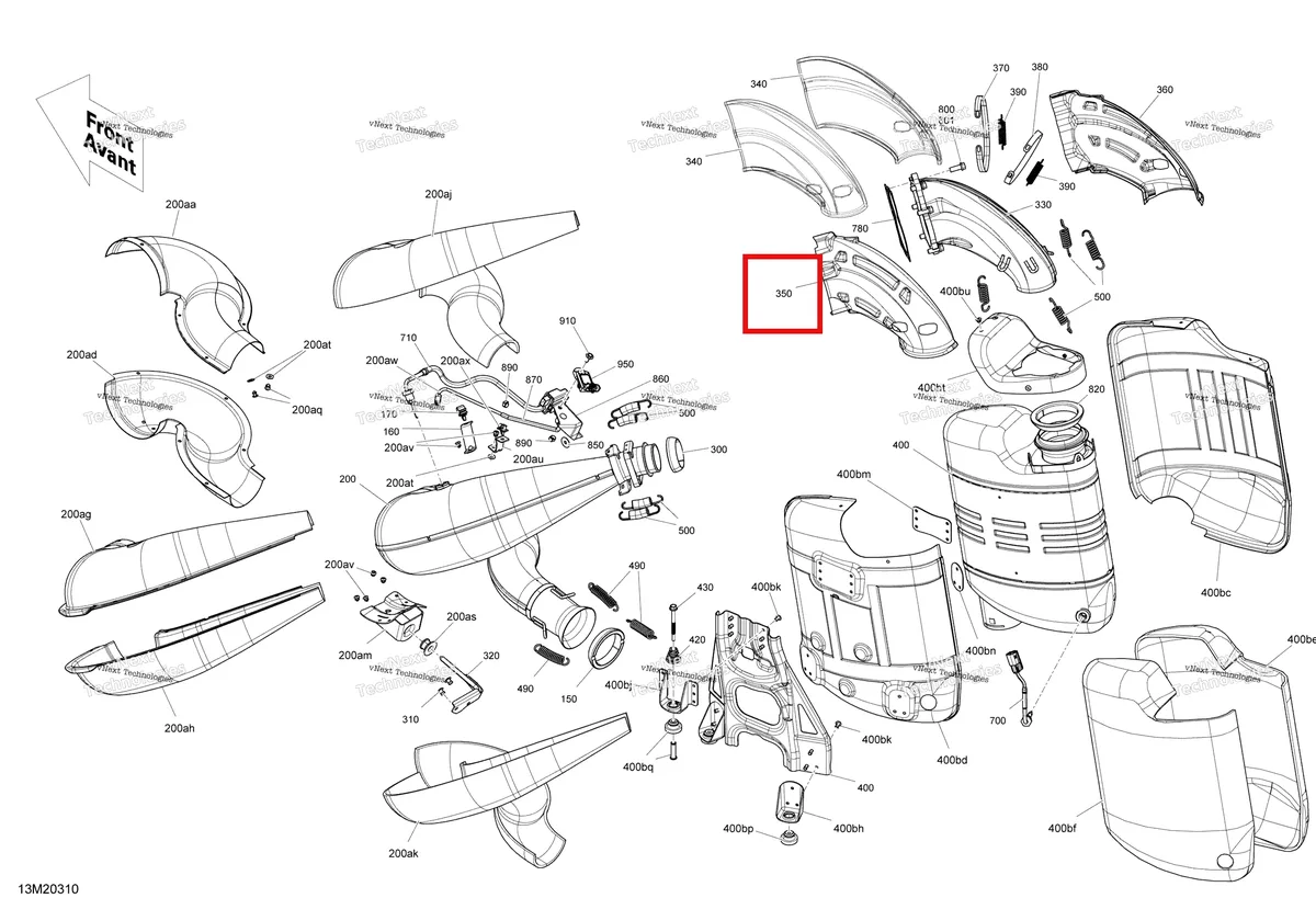 Деталь 514055748 на схеме узла 2020 Ski-Doo SUMMIT 850 E-TEC Turbo Engine - Exhaust