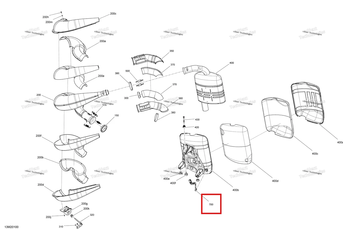 Деталь 514055776 на схеме узла 2020 Ski-Doo RENEGADE 850 E-TEC - Enduro Engine - Exhaust