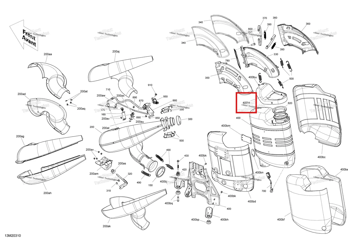 Деталь 514055848 на схеме узла 2020 Ski-Doo SUMMIT 850 E-TEC Turbo Engine - Exhaust
