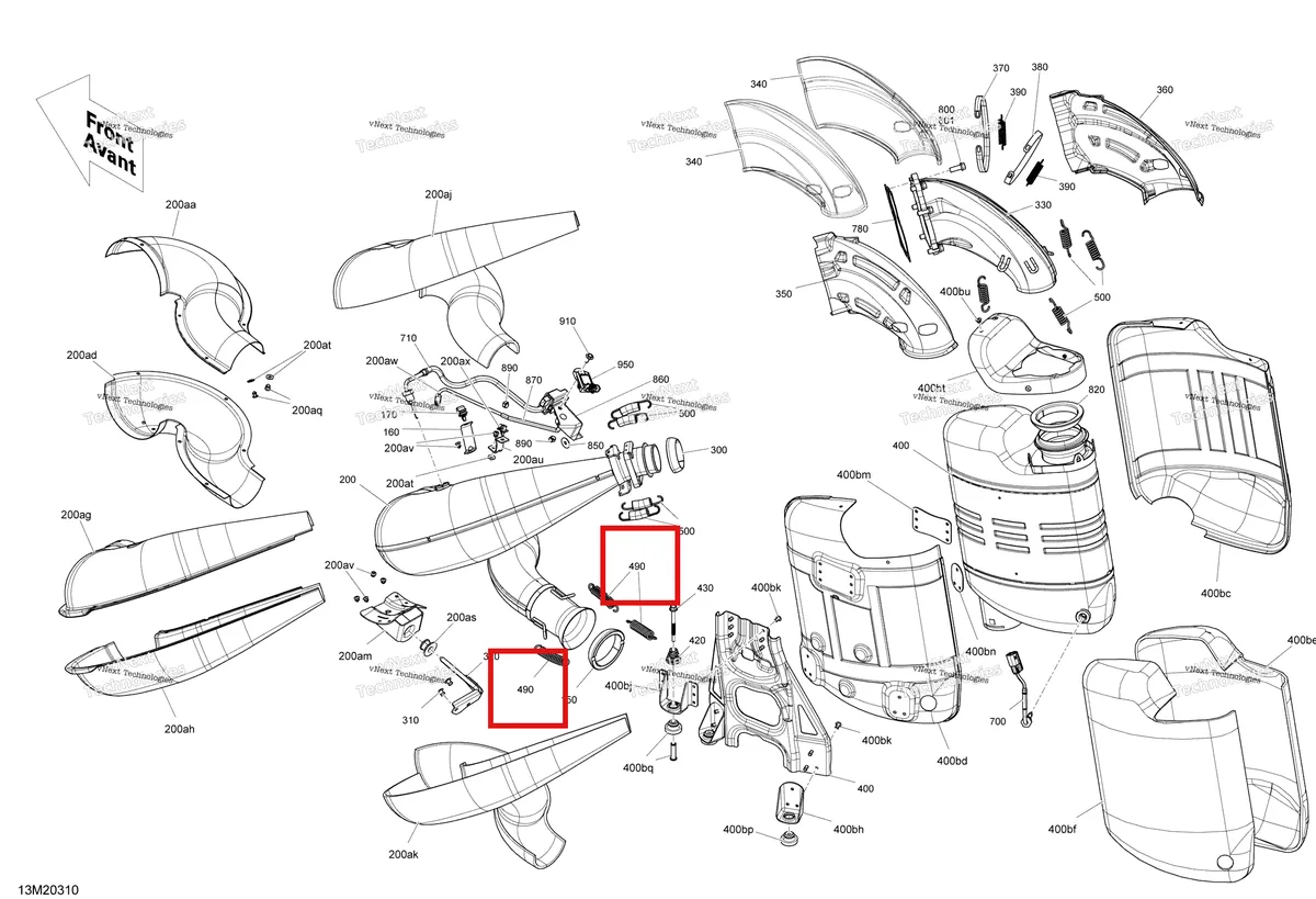 Деталь 514055968 на схеме узла 2020 Ski-Doo SUMMIT 850 E-TEC Turbo Engine - Exhaust
