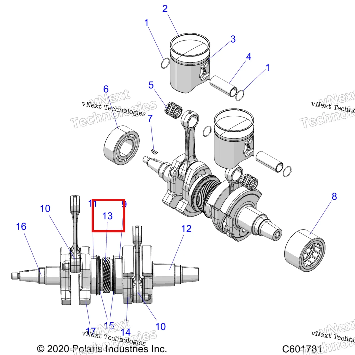 Деталь 5140946 на схеме узла Engine, Piston & Crankshaft