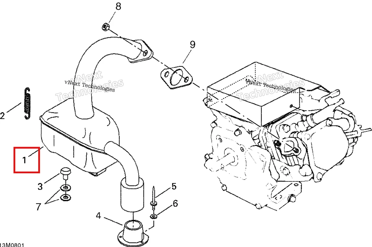 Деталь 514098700 на схеме узла 2008 Ski-Doo Mini Z Exhaust System