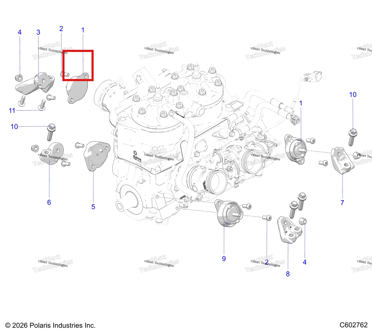 Деталь 5141018 на схеме узла Engine, Mounting & Long Block