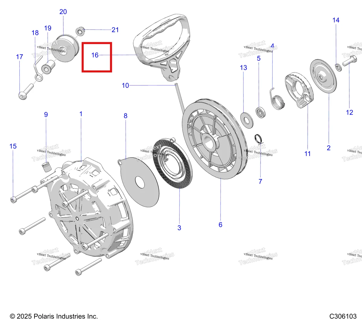 Деталь 5142311 на схеме узла Engine, Recoil Starter