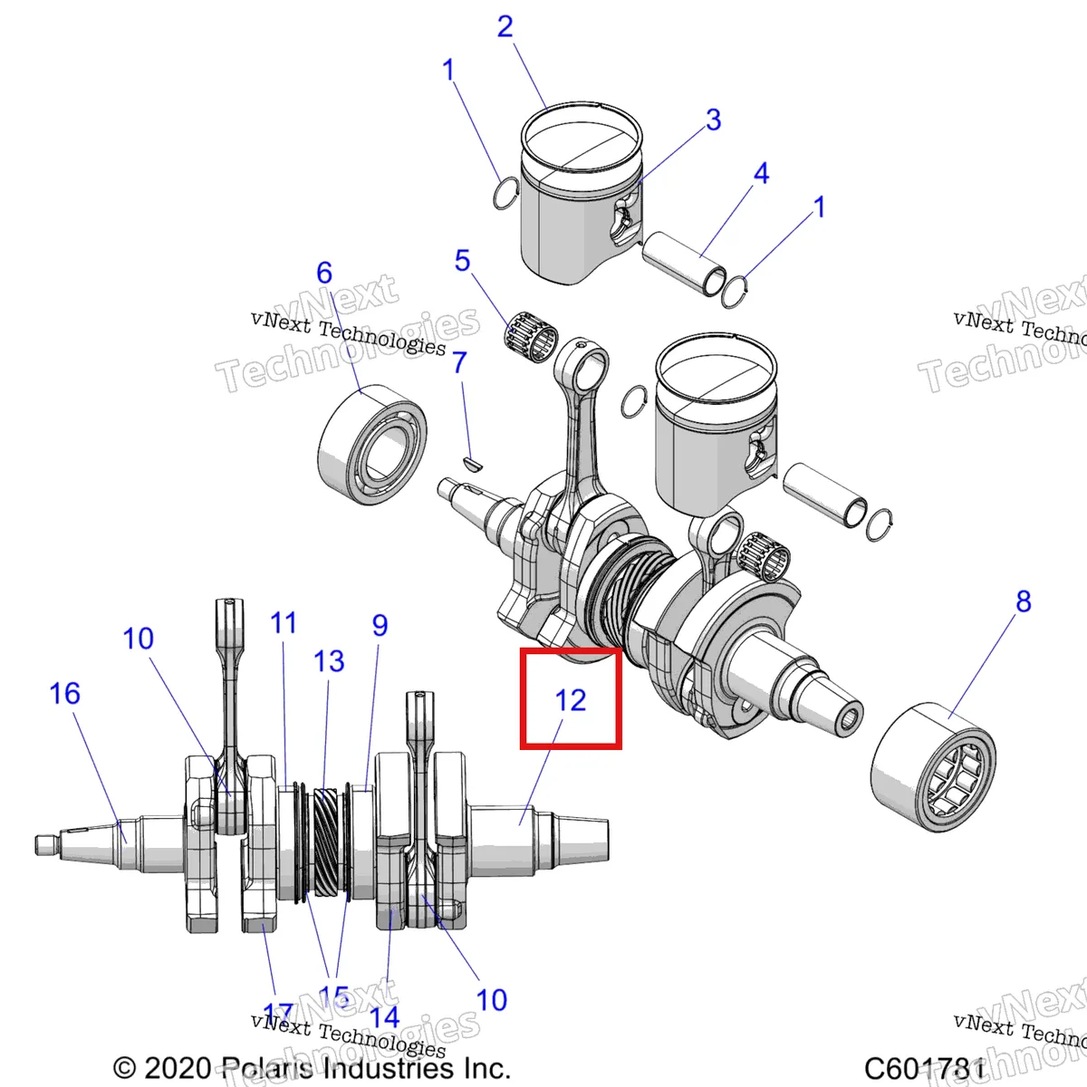 Деталь 5142849 на схеме узла Engine, Piston & Crankshaft