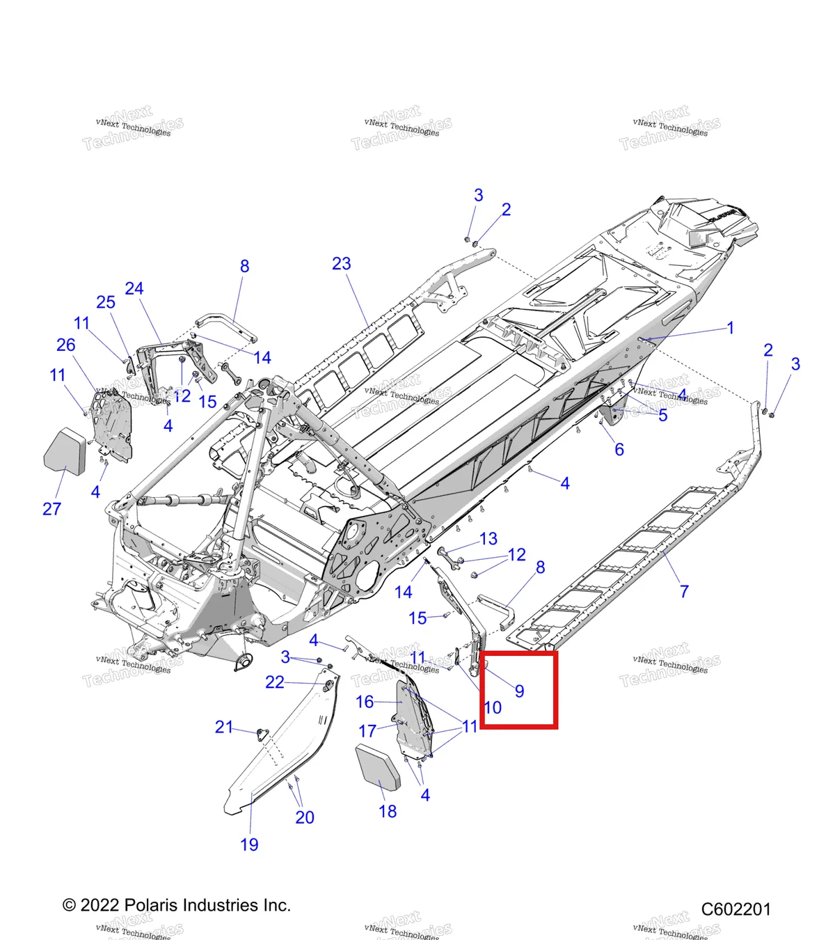 Деталь 5143787 на схеме узла Chassis, Clutch Guard, Footrests, And Running Boards