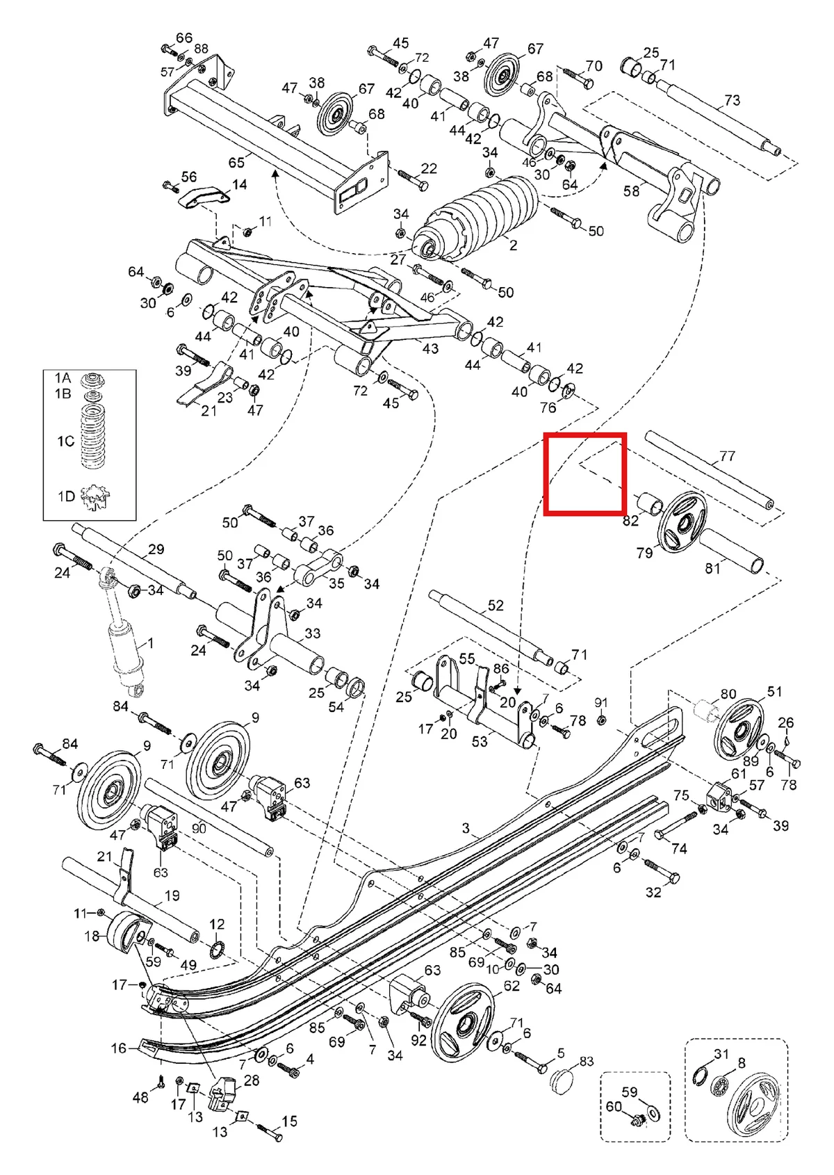 Деталь 5144387 (Деталь Welded Front Arm) на схеме узла 08- Rear Suspension
