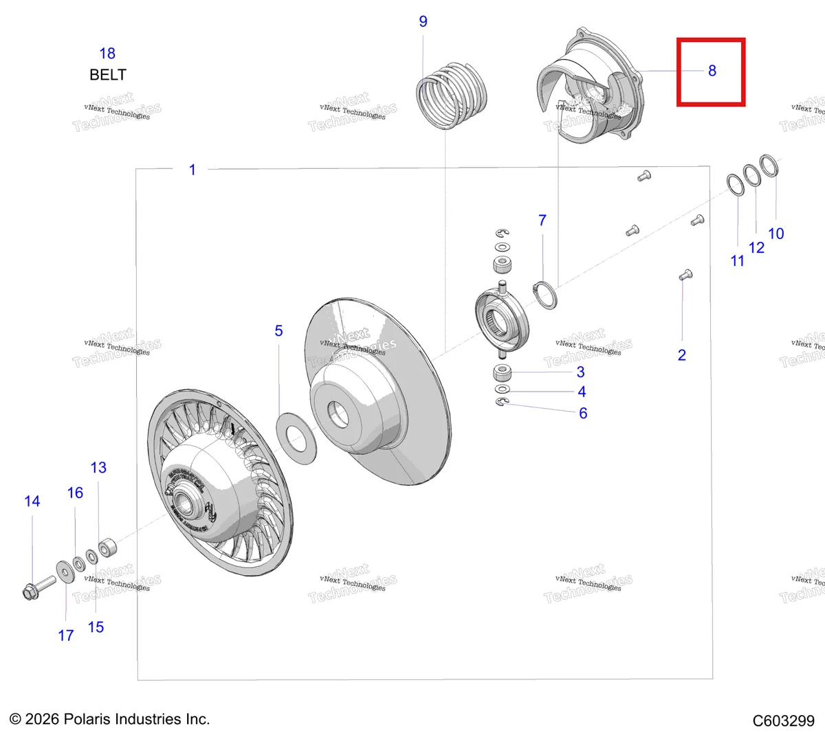Деталь 5144849 на схеме узла Drive Train, Clutch, Secondary S27tfm8m