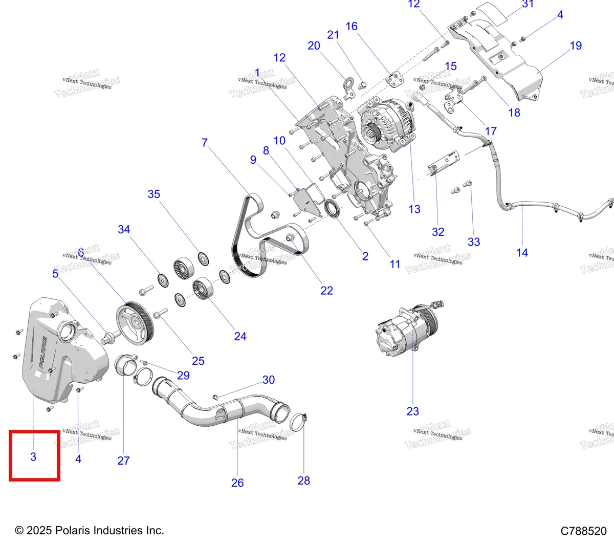 Деталь 5144962 (Основание Сиденья) на схеме узла Engine, Alternator