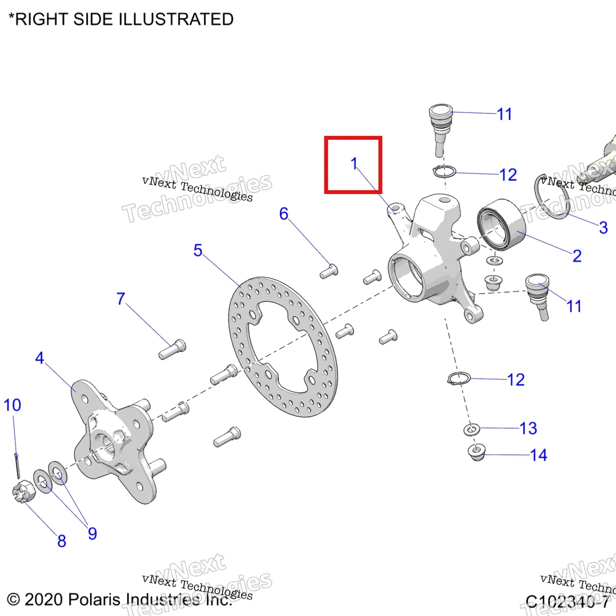 Деталь 5145223 на схеме узла Suspension, Front Hub, Knuckle & Brake Disc