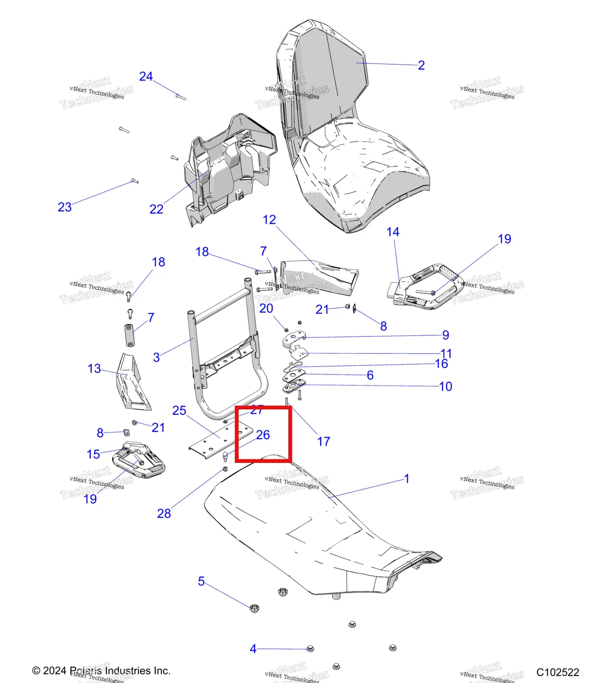 Деталь 5145588 (Передний Рычаг) на схеме узла Body, Seat