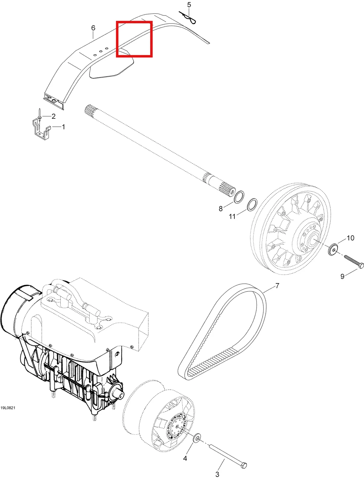 Деталь 5145964 (Кожух Ремня) на схеме узла 05- Pulley System