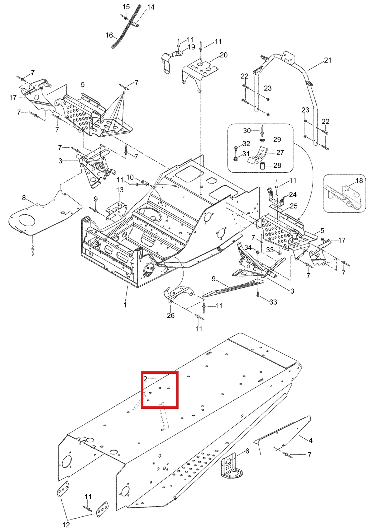 Деталь 5146140 (Деталь Frame Assy. Includes Items 1 Thru 2) на схеме узла 09- Frame