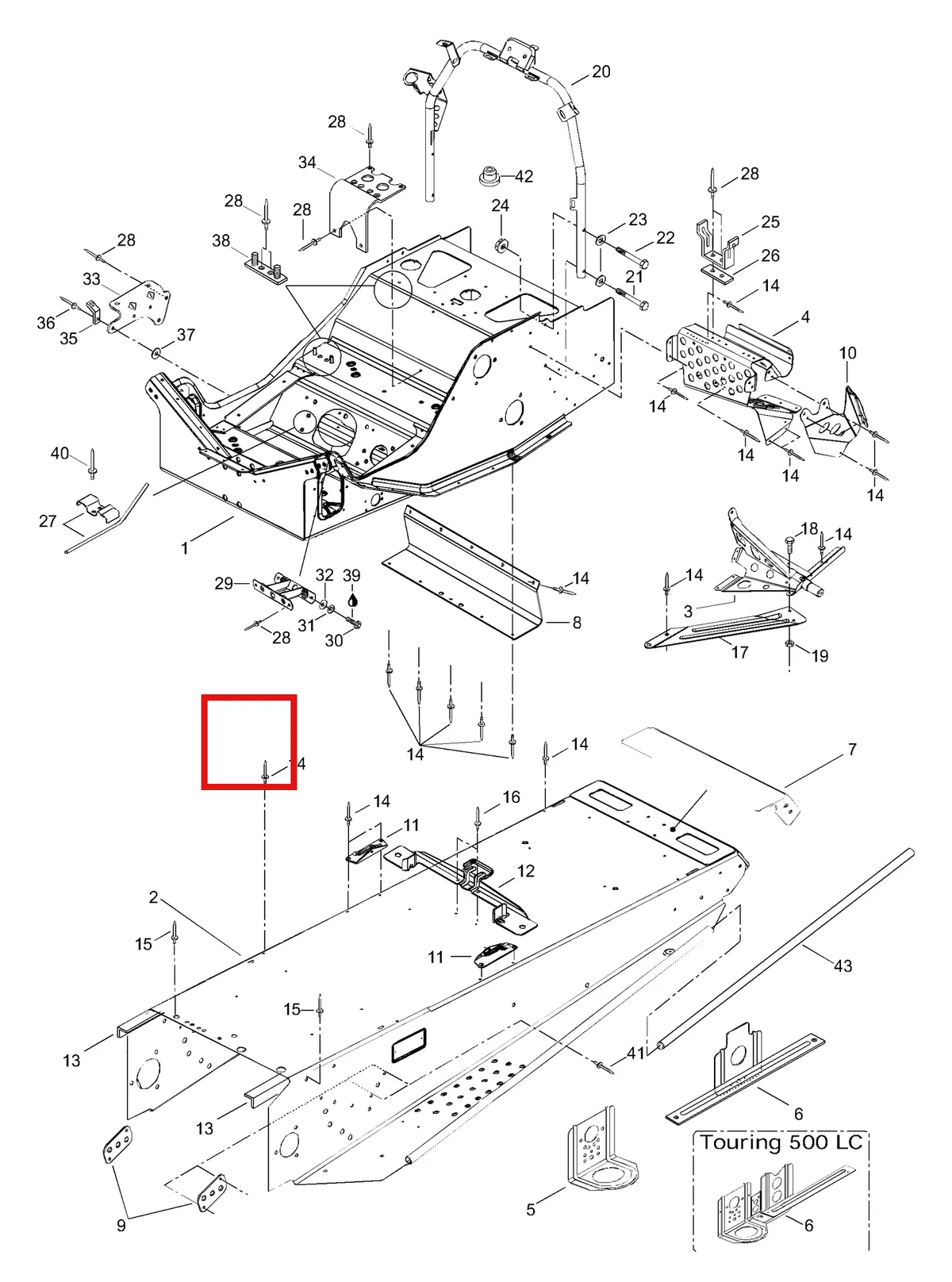 Деталь 5146172 (Деталь Frame Assy. Includes Items 1 Thru 2) на схеме узла 09- Frame