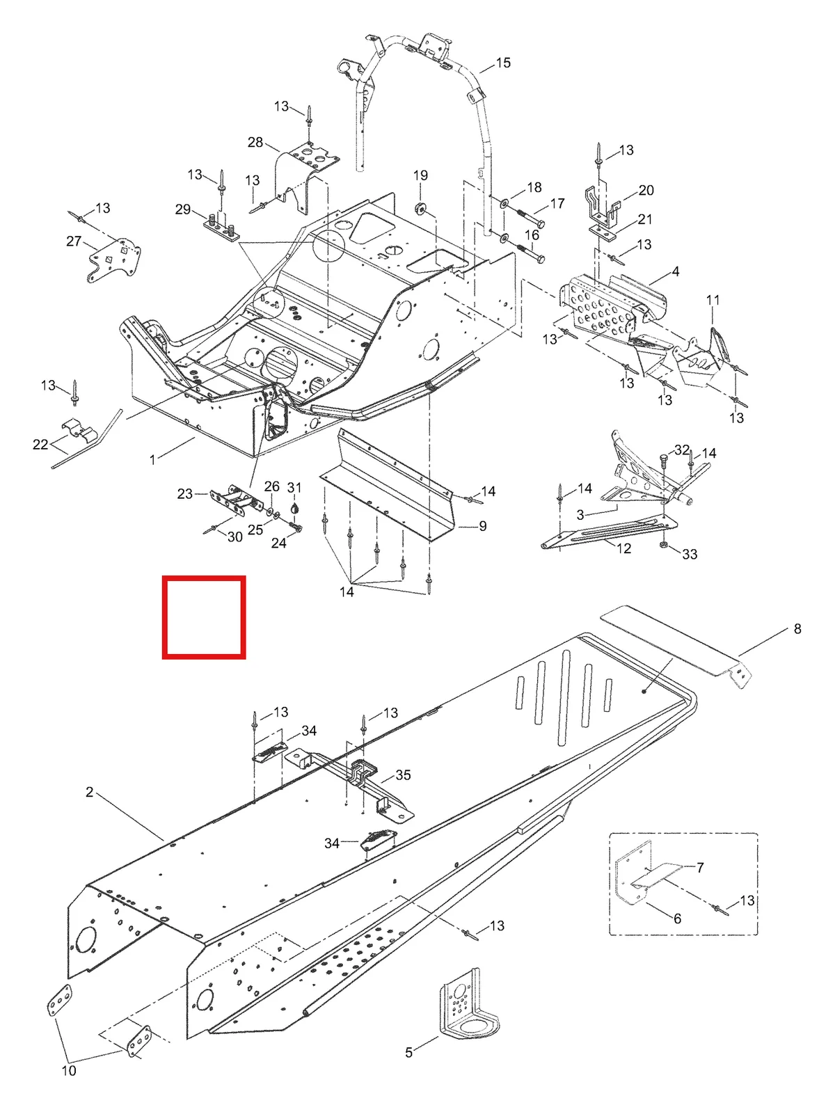 Деталь 5146192 (Деталь Frame Assy. Includes Items 1 Thru 2) на схеме узла 09- Frame