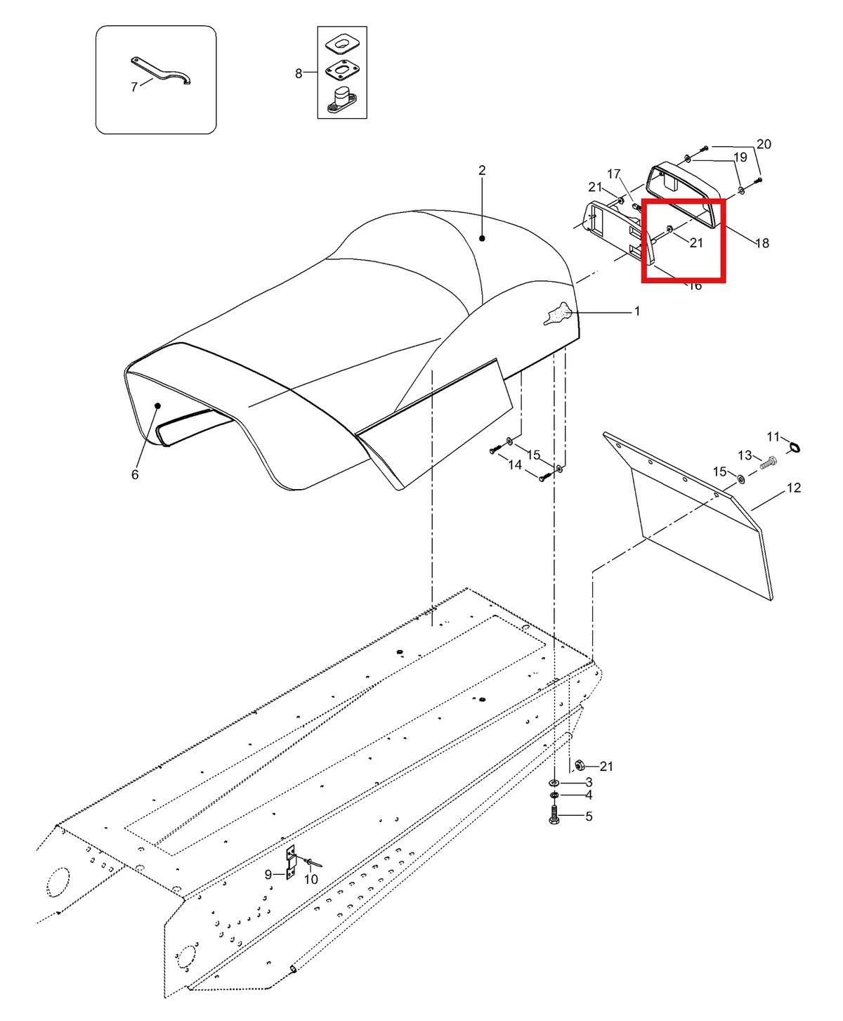 Деталь 5146537 (Деталь Seat Cover) на схеме узла 09- Body
