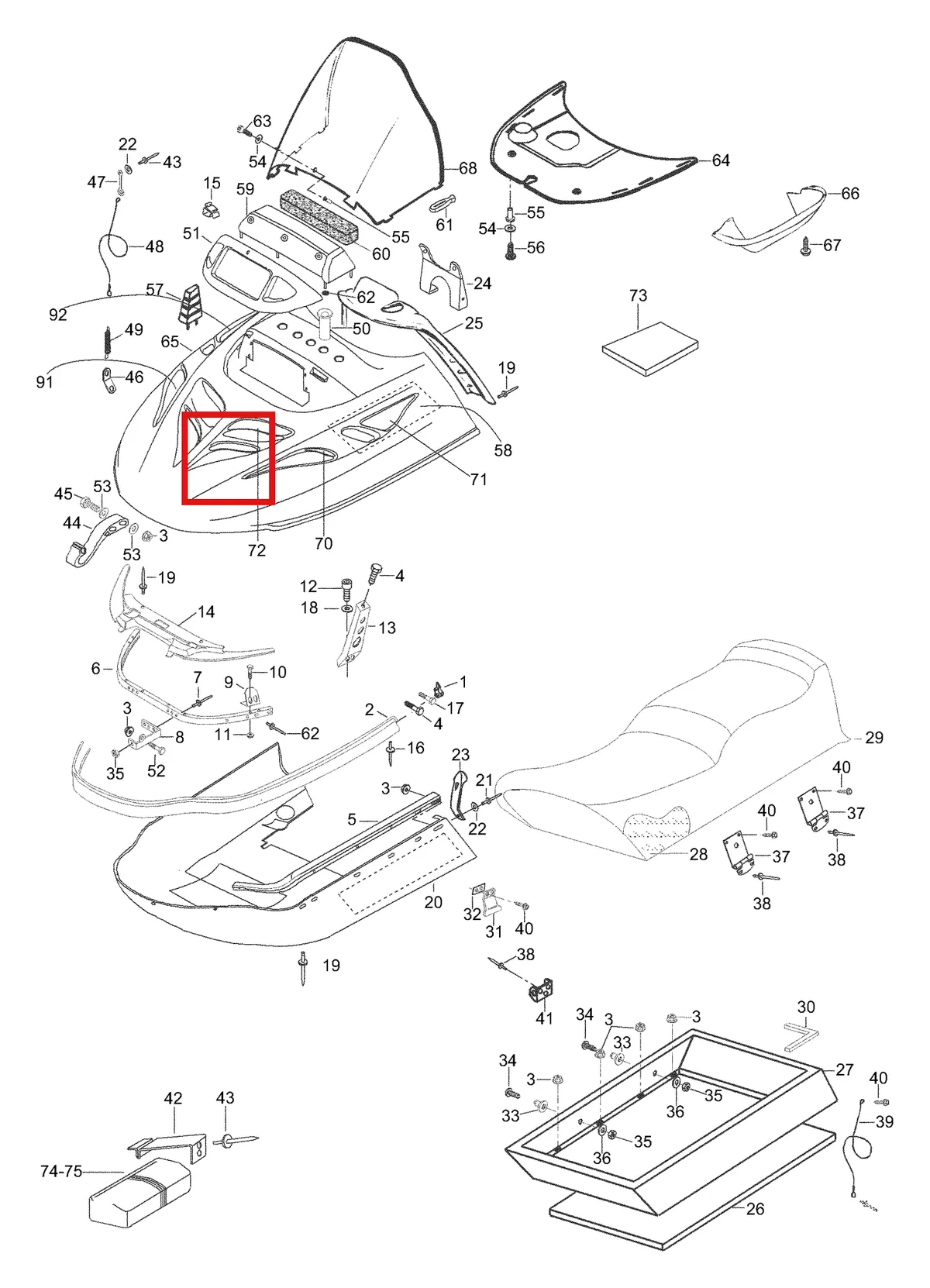 Деталь 5146661 (Деталь Rim-hood Pre Assy) на схеме узла 09- Hood