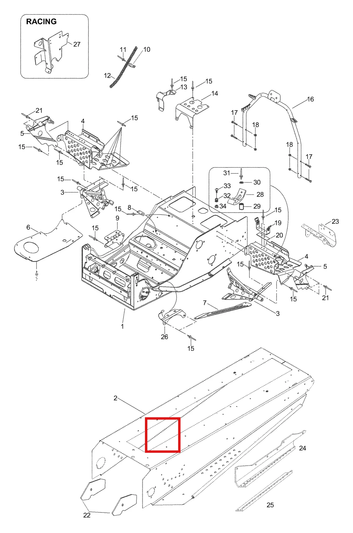 Деталь 5146735 (Деталь Frame Assy. Includes Items 1 Thru 2) на схеме узла 09- Frame