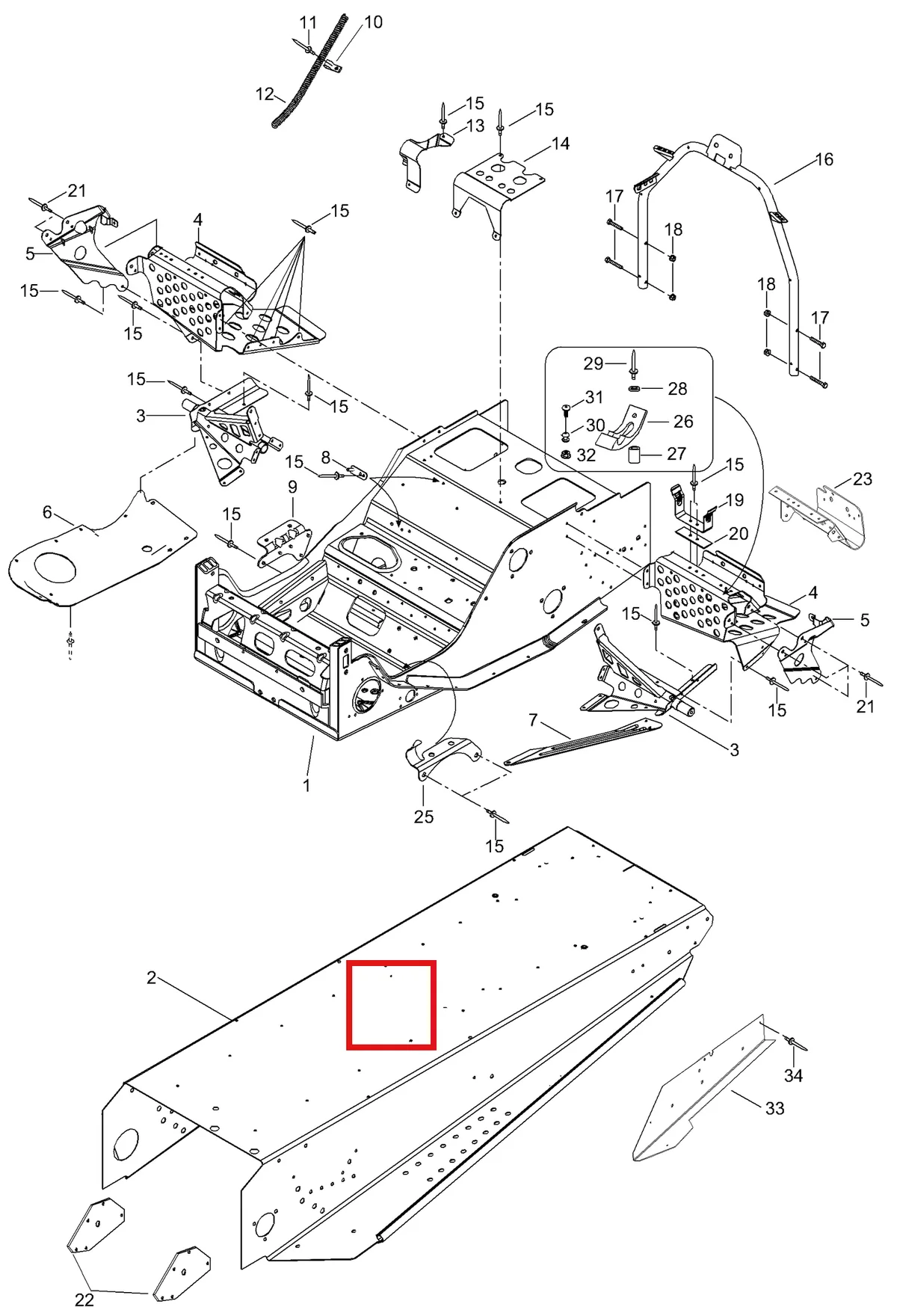 Деталь 5147105 (Деталь Frame Assy. Includes Items 1 Thru 2) на схеме узла 09- Frame